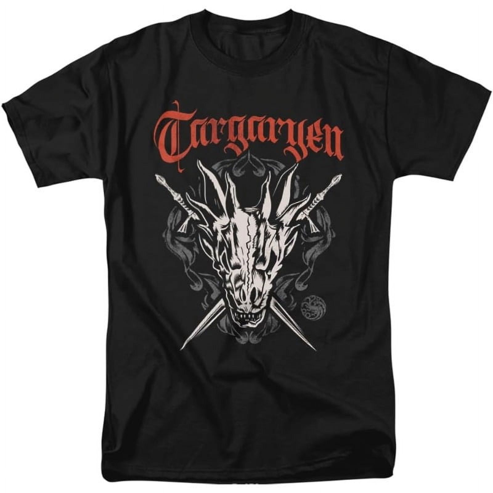 Game of Thrones Targaryen Dragon Metal Unisex Adult T-Shirt Black